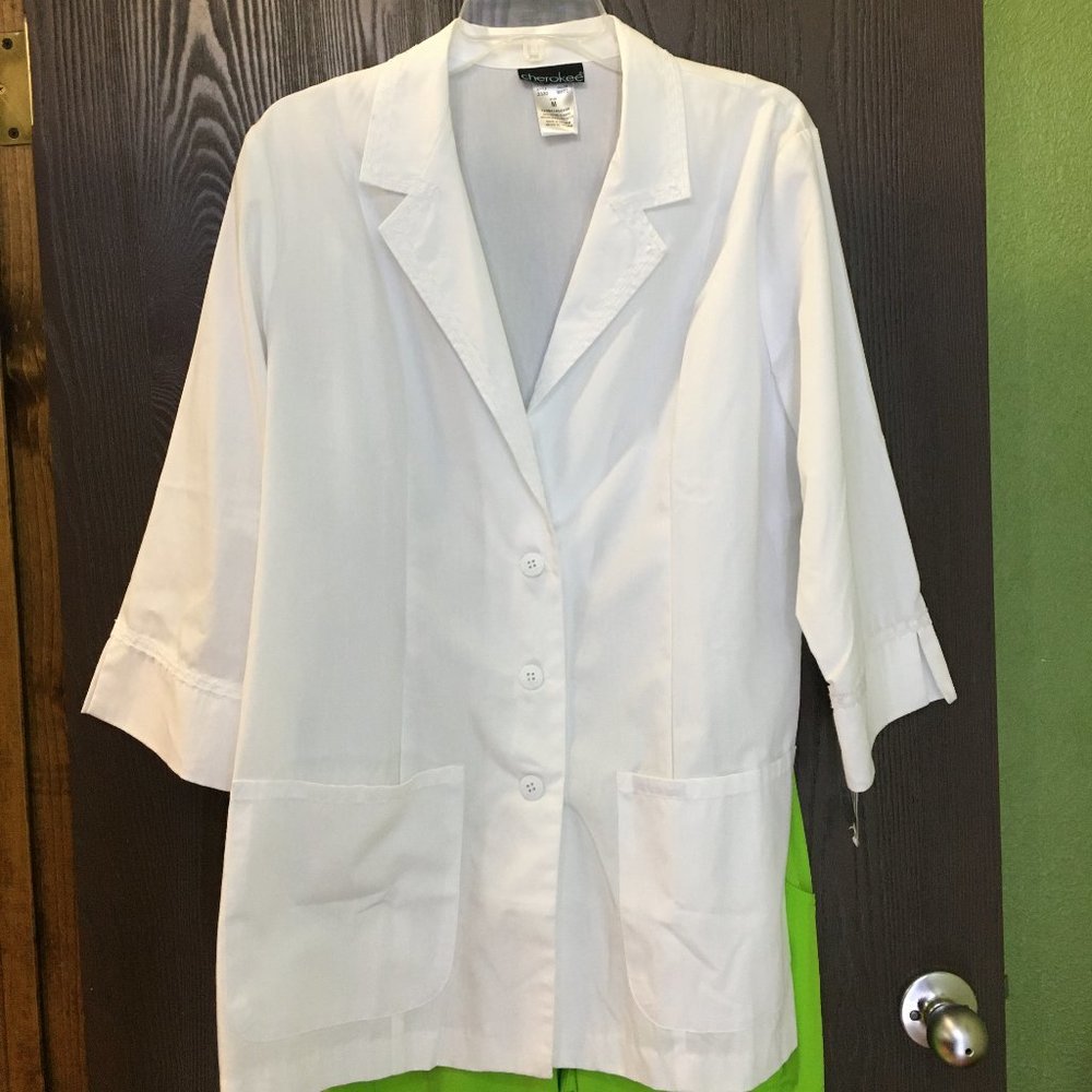 Cherokee 3/4 Sleeve Embroidered Lab Coat